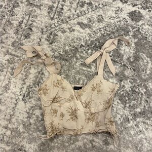 Floral Beige Women's Top